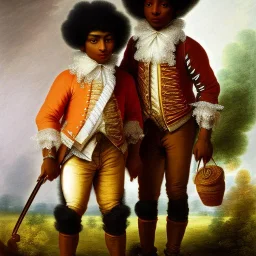 wealthy African American young brothers by Jean-Antoine Watteau