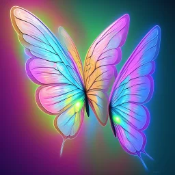 luminous pastel colors, butterfly