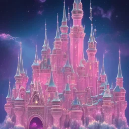 luminous castle pink Magic dream world