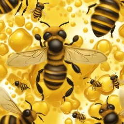 Happiness Oldman healthy in a planet of honey stingless bee, realistic