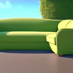 Couch in the shape of an avocado