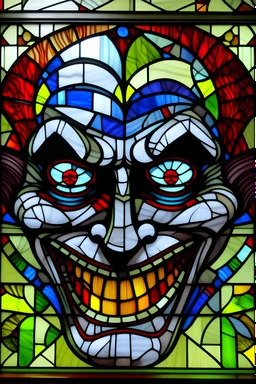 Stained glas joker face