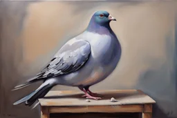 sit Pigeon oil painting