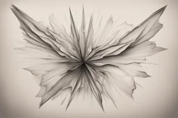 Она аккуратно развернула пергамент, который смяла в руках. На нём, рядом с каплями чернил и неловкими линиями, угадывались два переплетённых контура — один острый и угловатый, похожий на кристалл или звёздную вспышку, другой — более плавный, похожий на крыло или падающий лепесток. Они были соединены в центре чем-то, напоминающим одновременно и сердце, и маленькое солнце.