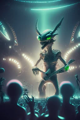 Alien concert , HD, octane render, 8k resolution
