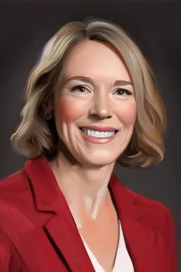 This lady having a presidential speech paiting