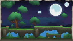 moonlight background for 2d platformer no front side only sky