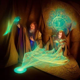 Cleric casting a magic spell, projecting hologram, 8k resolution, high-quality, fine-detail, iridescent, intricate, detailed matte, volumetric lighting, illustration, brian froud, howard lyon, selina french, anna dittmann, annie stokes, lisa parker, greg rutowski