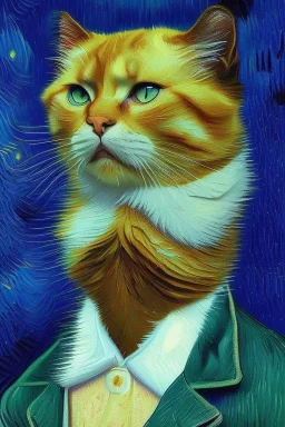 Portrait of a cat by Van Gogh