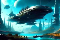 magical world of the future, spaceships
