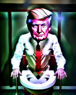 Donald Trump sitting in toilet scene, without pants, realistic image, casual, concept art, smooth, unreal engine 5, god lights, ray tracing, RTX, lumen lighting, ultra detail, volumetric lighting, 3d.