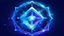 cosmic simple geometric symbol made of cold colours