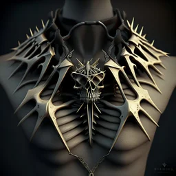 chest spikes bones neckless