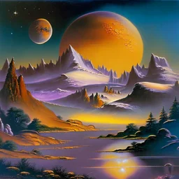 pluto landscape painted by bob ross