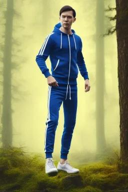 Appe ran in jogging suits in the forest, details,texture, 8k quality,