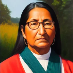 Full body portrait, painting, medium shot lady style of Haudenosaunee