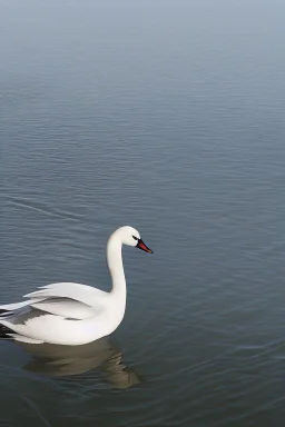 Swan in a lake by M.C.Escher