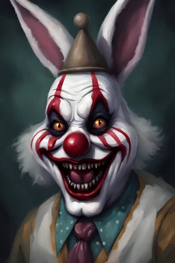 scary bunny clown dnd art realism