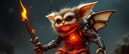 Elon Musk as dandy fluffy bugbear scientist gremlin with huge stiff power pants exo-skeleton