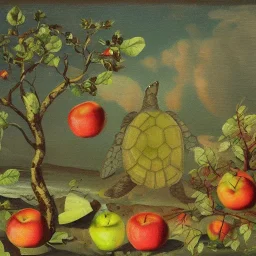 turtle and apple tree