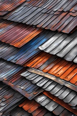 corrugated rusted roof sheets captured in a highly detailed digital painting, smooth textures, sharp focus, greyscale palette Jonathan Mann colourful f
