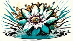 comic style flower & water vortex