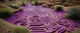A light purple maze of illusion designed in native American petroglyphs painted by George Inness