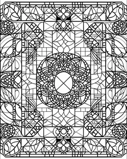 no black,simple Mosaic simple Coloring Pages, no black color,, easy to color