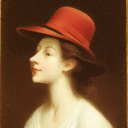 A young woman wearing a hat