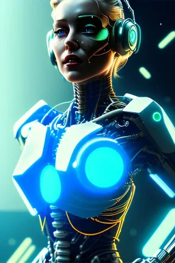 Ultra Realistic image, portrait, blonde woman, Marylin Monroe face, perfect iris, glow eyes, glow makeup. Cyborg, Cyberpunk, ghost in the shell style, oversized tight latex dress. fog, rain, soft color, highly detailed, unreal engine 5, ray tracing, RTX, lumen lighting, ultra detail, volumetric lighting, 3d, finely drawn, high definition, high resolution.