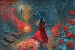 As she wear red dress walked along the cobblestone path, Lily discovered that the night held a secret enchantment. Moonbeams danced through the leaves, casting ethereal shadows on the ground. The nocturnal creatures serenaded her with their melodic songs, and the scent of wildflowers filled the air