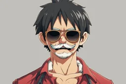 luffy with sunglasses and mustaches