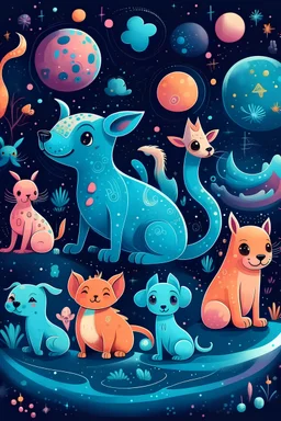 Whimsical Space Animals image