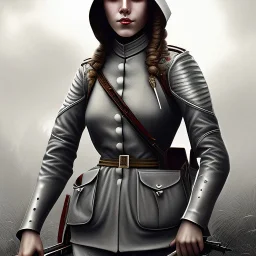 ww1, Christina, fire, medieval armor, trench coat, no mans land, lone Knight, Rifle,