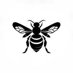 bee logo black and white vector minimal