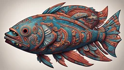 greenocean Aztecmachinefish totem