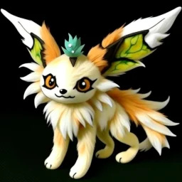 Create an moth fox cat with moth fluff collar and moth wings