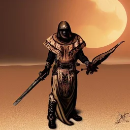 Arab Christian vampire nighttime desert warrior