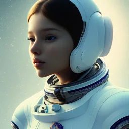 A girl with a dream of going to space one day and a bright future at head of her, futuristic