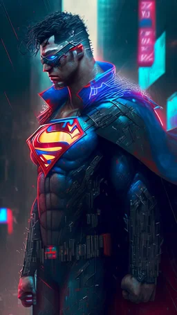 cyberpunk inspired superman