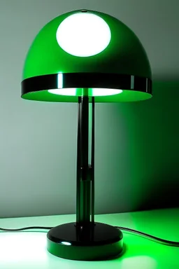 gaming table lamp inspired by knee, modern design, black and green color