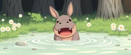 anime ghibli crazy cute small hippo bunny