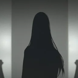 clear focus,high resolution, silhouette, flat shading, (solo)