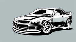 skyline r34 vector sticker