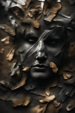 Hyper Realistic Aerial Grungy Dark-Grey Brush strokes on a dark rustic background with charcoals