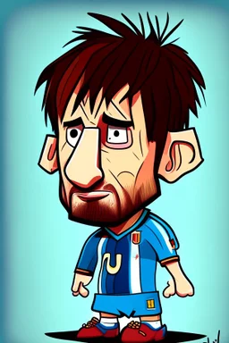 Lionel Messi Footballer cartoon 2d