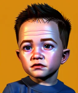 Robert pattinson toddler, full body, soft skin, dramatic lighting, hyper realistic