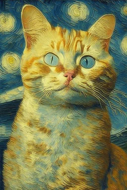 Portrait of a cat by Van Gogh