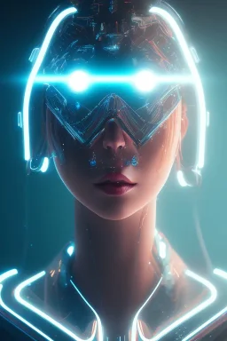 cyberpunk, head, women, portrai, tron