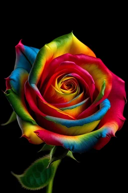 una rosa multicolor